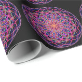 Red Pink Black Kaleidoscope Mandala Art Cadeaupapier (Rol Hoek)