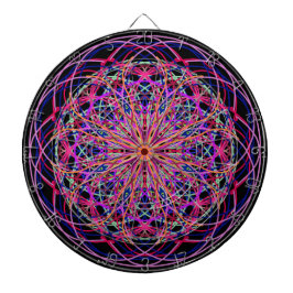Red Pink Black Kaleidoscope Mandala Art Dartbord