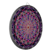 Red Pink Black Kaleidoscope Mandala Art Dartbord (Voorkant Links)