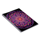 Red Pink Black Kaleidoscope Mandala Art Notitieboek (Rechterzijde)
