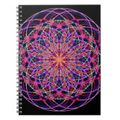 Red Pink Black Kaleidoscope Mandala Art Notitieboek (Voorkant)