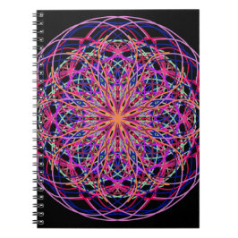 Red Pink Black Kaleidoscope Mandala Art Notitieboek