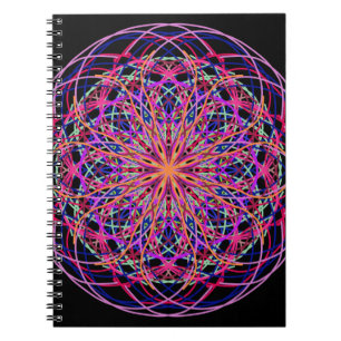 Red Pink Black Kaleidoscope Mandala Art Notitieboek
