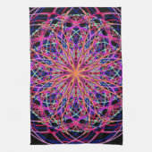 Red Pink Black Kaleidoscope Mandala Art Theedoek (Verticaal)