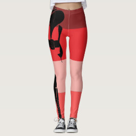 Red Pink Black Thick Chic in een Sun Dress Leggings