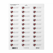 Red Pink Blue Floral Wedding Return Address Etiket (Full Sheet)