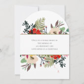 Red Pink Blue Green Floral Ferns Kaart (Achterkant)