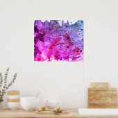 Red Pink Blue Paars Modern Abstract Art Trendy Poster (Keuken)