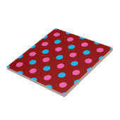 Red Pink Blue Polka Dot Pattern Tegeltje (Zijkant)