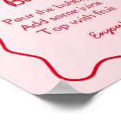 Red Pink Bow Cherry Baby Shower Momosa Bar Acrylic Poster (Hoek)