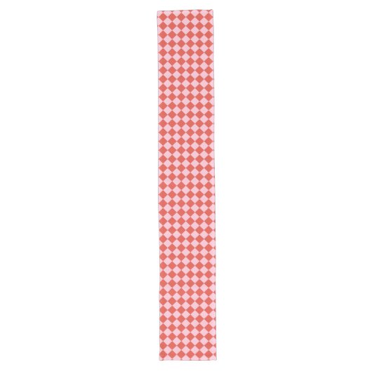 Red & Pink Checkerboard Lange Tafelloper (Voorkant)
