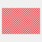 Red Pink Checkered Pattern Inpakpapier Vel (Voorkant 3)