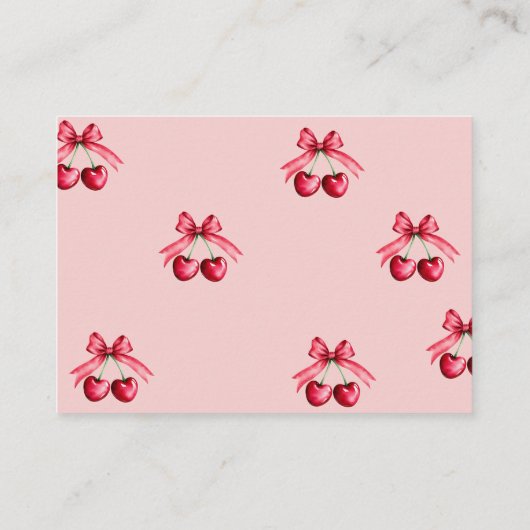 Red Pink Cherry Schattige Vrijgezellenfeest Recept Informatiekaartje (Achterkant)