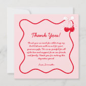 Red Pink Cherry Valentijns Vrijgezellenfeest Bedankkaart (Voorkant)