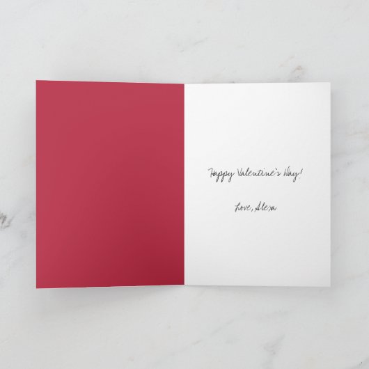 Red Pink Doodle Hearts Pattern Valentine's Day Kaart (Binnen)