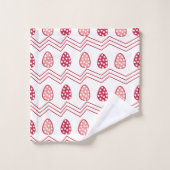 Red Pink Easter Eggs Easter Pattern Bad Handdoek (Wasdoekje)