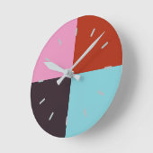 Red Pink Eggplant Blue Ronde Klok (Hoek)