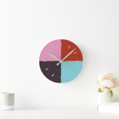 Red Pink Eggplant Blue Ronde Klok (Huis)