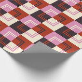 Red Pink Eggplant Ivory Cadeaupapier (Hoek)