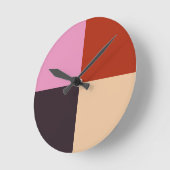 Red Pink Eggplant Ivory Ronde Klok (Hoek)