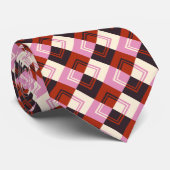 Red Pink Eggplant Ivory Stropdas (Opgerold)