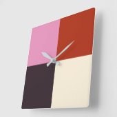 Red Pink Eggplant Ivory Vierkante Klok (Hoek)