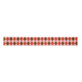 Red Pink en Brown Argyle Pattern Satijnen Lint (Voorkant)