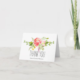 Red Pink Floral Bedankt