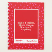 Red/Pink Floral Block Quote | Fully Customizable Planner (Voorkant)