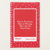Red/Pink Floral Block Quote | Fully Customizable Planner (Voorkant)