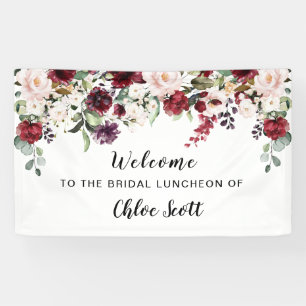 Red Pink Floral Bridal Luncheon Welkomstbanner Spandoek