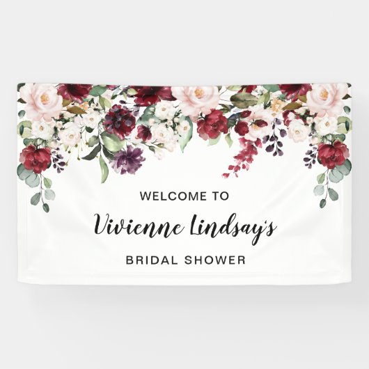 Red Pink Floral Vrijgezellenfeest Welcome Banner (Horizontaal)