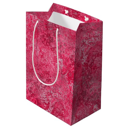 Red Pink Gift Bag Medium Cadeauzakje (Achterkant Gekanteld)
