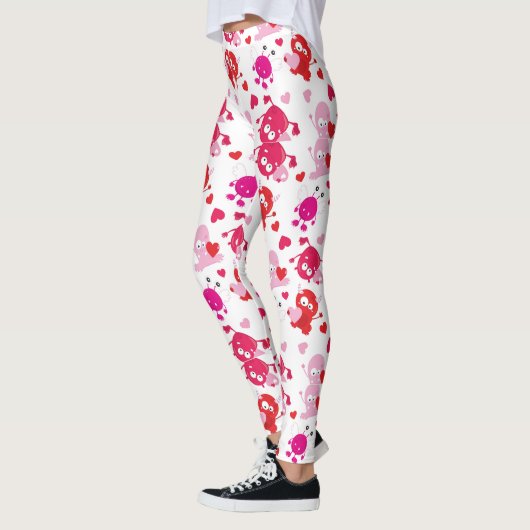 Red Pink Gnome Kerstmis Leggings (Links)