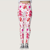 Red Pink Gnome Kerstmis Leggings (Voorkant)