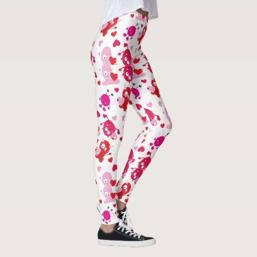 Red Pink Gnome Kerstmis Leggings (Rechts)