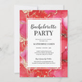 Red Pink Gold Bachelorette Kaart (Voorkant)