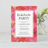 Red Pink Gold Bachelorette Kaart (Staand voorkant)