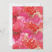 Red Pink Gold Bachelorette Kaart (Achterkant)