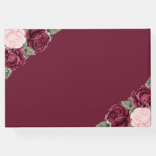 Red Pink Gold Floral Foto Memorial Gastenboek (Achterkant)