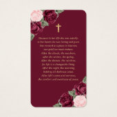 Red Pink Gold Floral Funeral Prayer Kaart (Achterkant)
