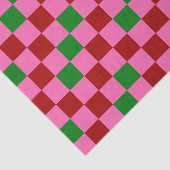 Red Pink Green Checkered Pattern Design  Tissuepapier (Detail)
