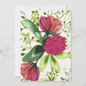 Red Pink Green Clover Floral Christelijk bruiloft Kaart (Achterkant)