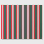 Red, Pink & Green Stripe Cadeaupapier (Vlak)