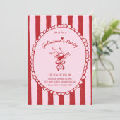 Red Pink Hand Drawn Galentine's Party Kaart (Staand voorkant)