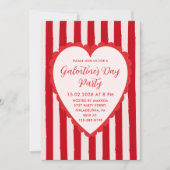 Red Pink Hand Drawn Heart Frame Galentine's Party Kaart (Voorkant)
