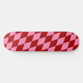 Red Pink Harlequin Checkered Design  Persoonlijk Skateboard (Horizontaal)