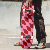 Red Pink Harlequin Checkered Design  Persoonlijk Skateboard
