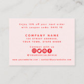 Red Pink Hartelijk dank voor uw Visitekaartje voor Informatiekaartje (Achterkant)