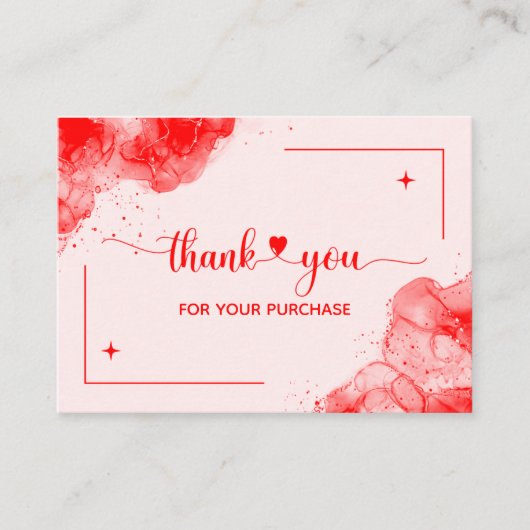 Red Pink Hartelijk dank voor uw Visitekaartje voor Informatiekaartje (Voorkant)